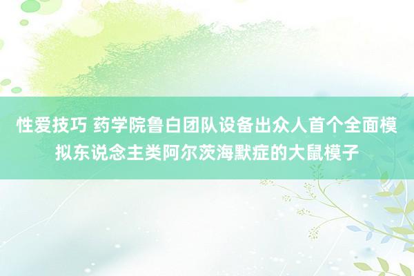 性爱技巧 药学院鲁白团队设备出众人首个全面模拟东说念主类阿尔茨海默症的大鼠模子